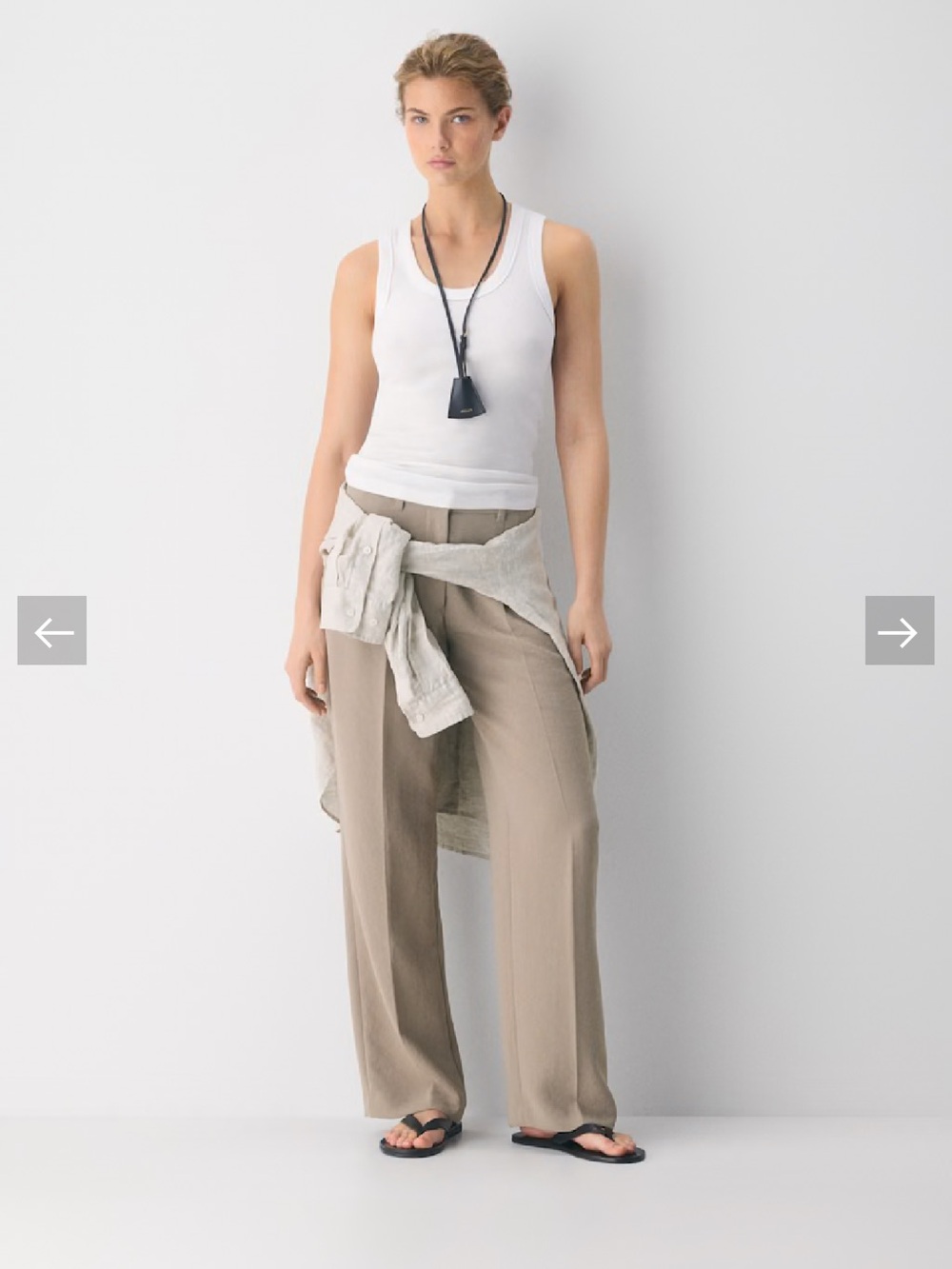 Aritzia The Effortless Pant Beige Wide-Leg, Rise Low, Length Full Size 4